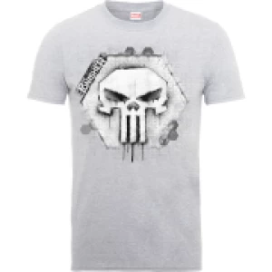 Marvel The Punisher Skull Badge Mens Grey T-Shirt - L