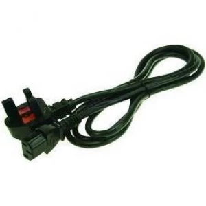 2-Power IEC C13 Lead with UK Plug Black C13 coupler