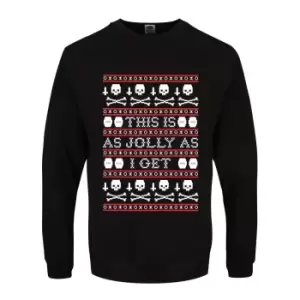 Grindstore Mens This Is As Jolly As I Get Christmas Jumper (3XL) (Black)