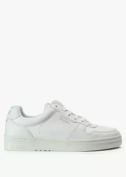 Mallet Mens Bentham Court Tumbled Trainers In White/White