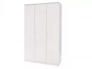 GFW Ottawa White High Gloss 3 Door Triple Wardrobe Flat Packed