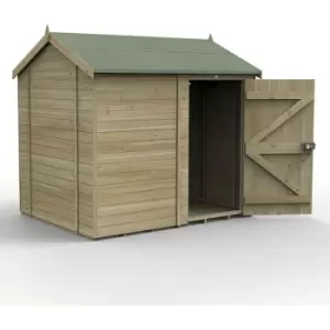 8' x 6' Forest Timberdale 25yr Guarantee Tongue & Groove Pressure Treated Windowless Reverse Apex Shed (2.47m x 1.98m) - Natural Timber