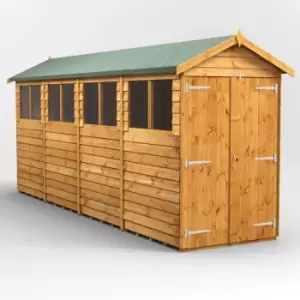 16X4 Power Overlap Apex Double Door Shed