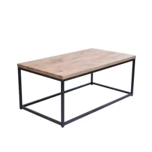 Mirelle Coffee Table Solid Oak Black Metal Frame