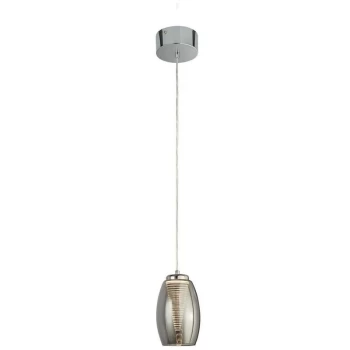 Searchlight Lighting - Searchlight Cyclone 1 Light Pendant, Smoked Glass 3000K