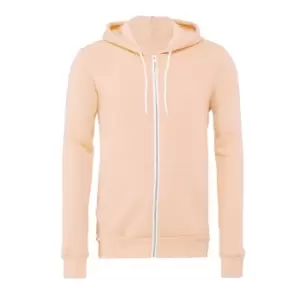 Bella + Canvas Adults Unisex Full Zip Hoodie (XL) (Peach)