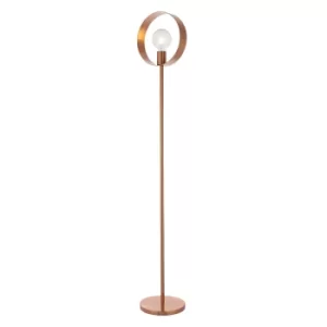 Hoop Complete Floor Lamp Brushed Copper Plate