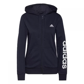 adidas Essentials Logo Full-Zip Hoodie Womens - Legend Ink / White