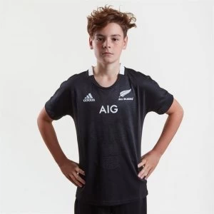 adidas New Zealand All Blacks Rugby Shirt Juniors - Black