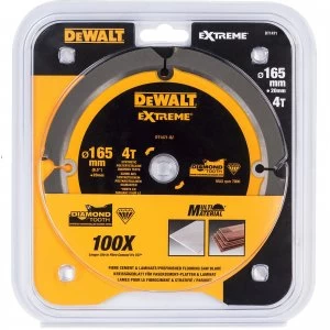 DEWALT PCD Fibre Cement Saw Blade 165mm 4T 20mm