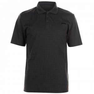 Slazenger Check Golf Polo Mens - Charcoal