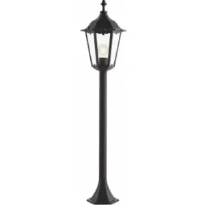 Loops - Outdoor Lamp Post Lantern Bollard Light Matt Black & Glass 1m Tall Garden led