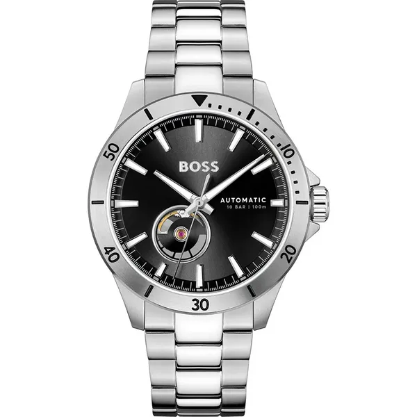 BOSS 1514202 Mens Troper Automatic Black Dial / Stainless Watch