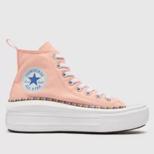 Converse Pale Pink Hi Move Friend Trainers Youth