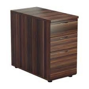 Jemini Walnut 3 Drawer Desk High Pedestal D800 KF78950