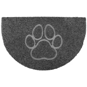 Paw Half Moon Doormat in Grey