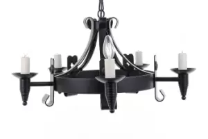 Cromwell Matt Black 5 Arm Chandelier