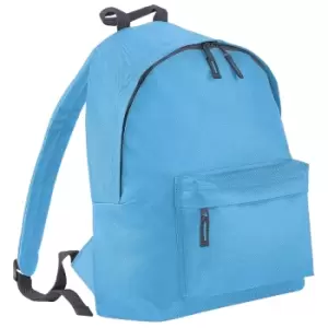 Beechfield Childrens Junior Fashion Backpack Bags / Rucksack / School (One Size) (Surf Blue/ Graphite grey)