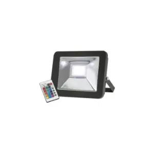 Knightsbridge RGB LED Black Die-Cast Aluminium Floodlight, 230V IP65 30W