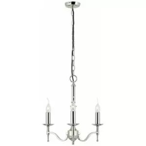 Avery Ceiling Pendant Chandelier Light 3 Lamp Bright Nickel Curved Candelabra