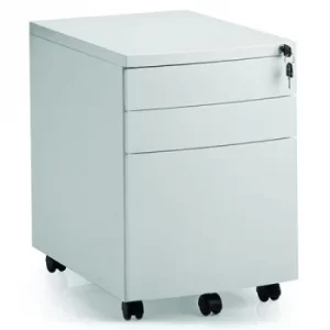 Steel Mobile Pedestal White