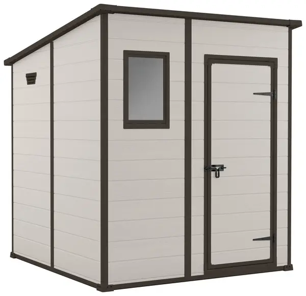 Keter Keter Manor Pent Outdoor Garden Storage Shed 6 x 6ft - Brown