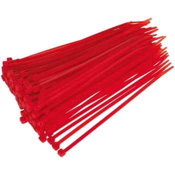 Sealey Cable Ties Red Pack of 100 200mm 4.8mm