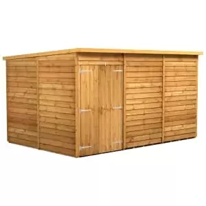 Power Sheds 12 x 8ft Double Door Pent Overlap Dip Treated Windowless Shed