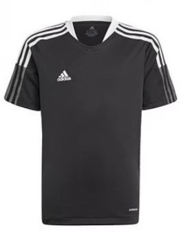 Boys, adidas Youth Tiro 21 Jersey, Black, Size 11-12 Years