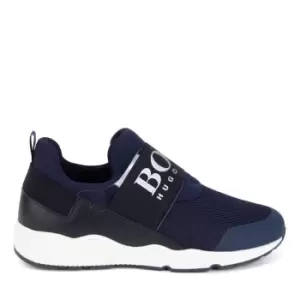 Boss Boys Logo Strap Trainers - Blue