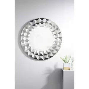 Furniturebox UK - Furniturebox Luna Small Silver Round Wall Mirror Glamour Hallway Living Room Dining Room Bedroom