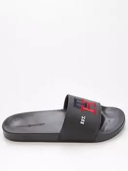 Tommy Hilfiger Th Embroidery Pool Slide - Black, Size 45, Men