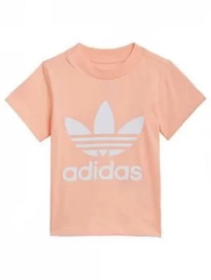 Boys, adidas Originals Trefoil Tee, Pink/White, Size 12-18 Months