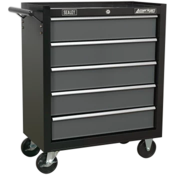 Sealey American Pro 5 Drawer Roller Cabinet Black / Grey