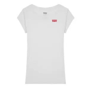 Levis Girl's Short Sleeve Batwing T Shirt - White