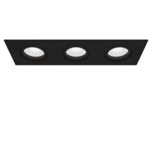 Atom Recessed Triple Square Downlight Black, 3 Light, GU10