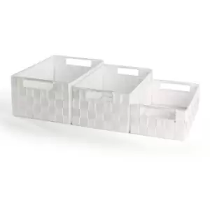 Nylon Storage Baskets - 3 Pack White Pukkr - White