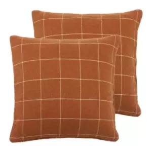 Furn. Ellis Twin Pack Polyester Filled Cushions Orange