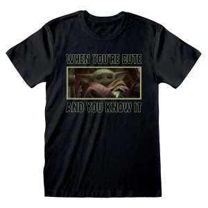 Star Wars - The Mandalorian When You're Cute and You Know It Unisex XL T-Shirt - Black