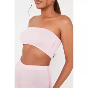 I Saw It First Pink Tie Dye Side Stripe Jersey Bandeau Top - Pink