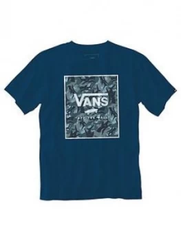 Boys, Vans Shark Print Box Toddler T-Shirt - Blue, Size 4-5 Years