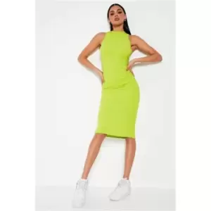 I Saw It First Lime Green Ribbed Bodycon Midaxi Dress - Green