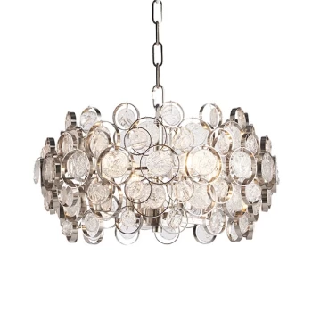Marella Pendant Bright Nickel Plate & Clear Glass 4 Light Dimmable IP20 - E14