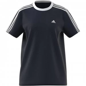 adidas Womens Essentials 3-Stripes T Shirt - Crew Blue