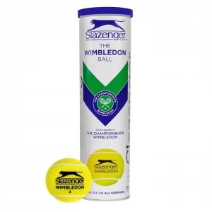 Slazenger Wimbledon Tennis Balls (tube of 4) - Yellow