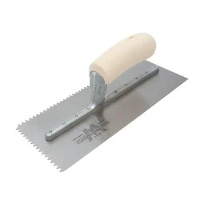 Marshalltown M701S Notched Trowel V 3/16in Wooden Handle 11 x 4.1/2in