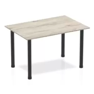 Impulse 1200mm Straight Table Grey Oak Top Black Post Leg