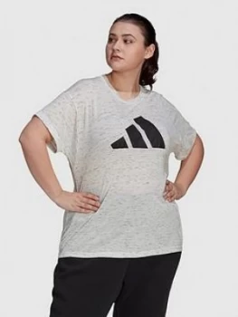 adidas Winners 2.0 Tee (Plus Size) - White, Size 2X, Women