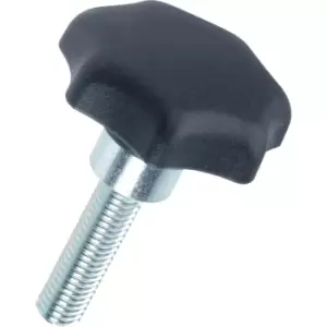 GN6336.4-ST-63-M12-50 Polyamid Plastic Star Knob, Zinc Plated Bolt