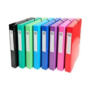 Iderama A4 40mm Spine Premium Pressboard Filing Box Assorted Colours Pack of 8